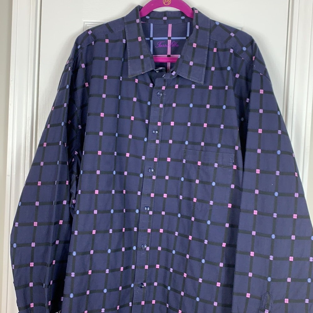 Tasso Elba navy blue long sleeved shirt size 3XLT - Picture 2 of 8